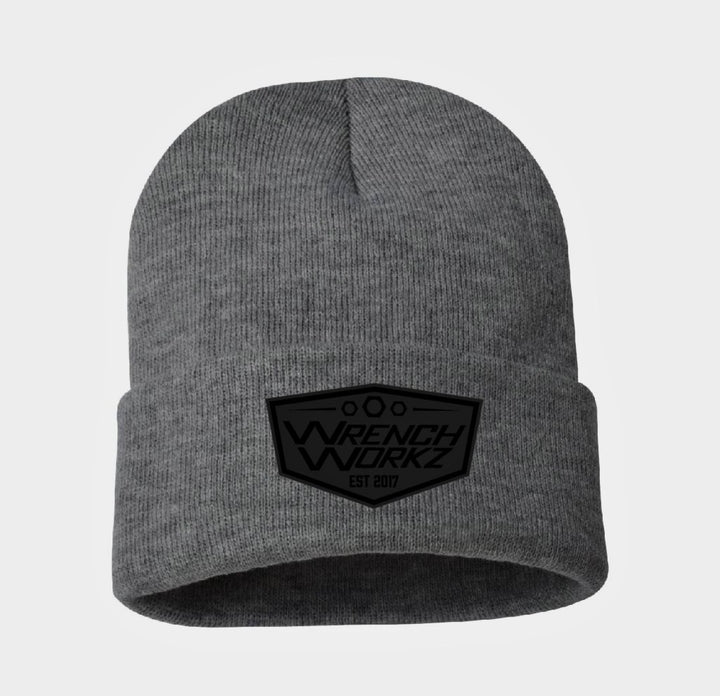 Fold over Beanie Leather Patch