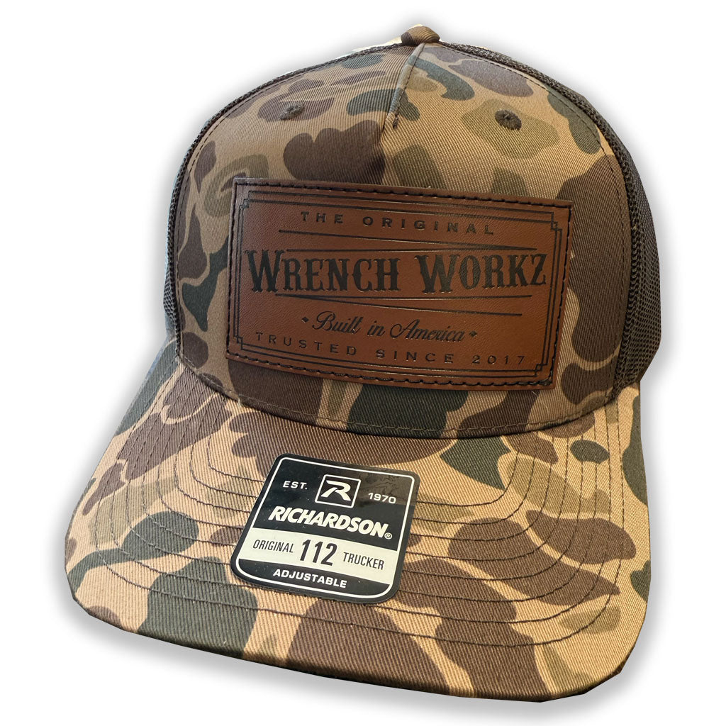 Rectangle Leather Snapback Hat