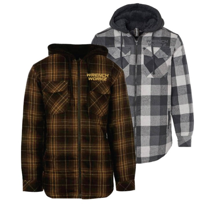 Quilted Flannel Zip Up Hooded Jacket – WrenchWorkz
