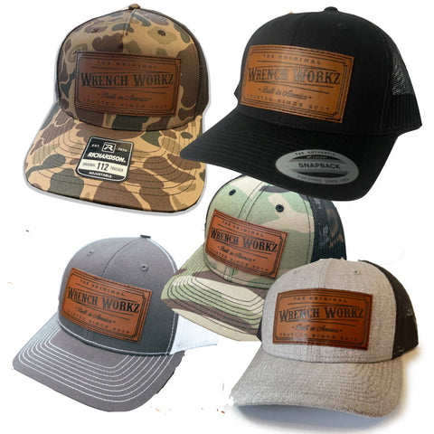 Rectangle Leather Snapback Hat