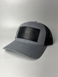 Rectangle Black Leather Snapback Hat
