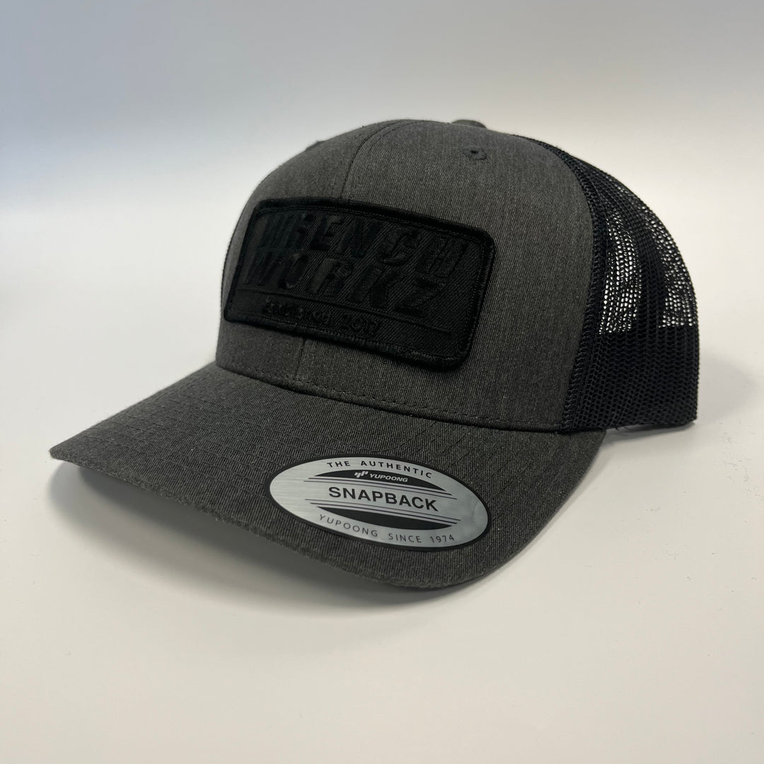 Black Stacked Snapback Hat